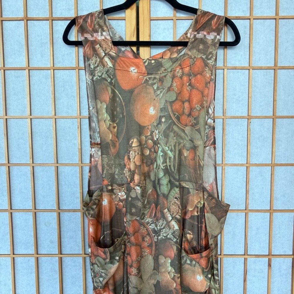 Marvelous Vintage Novelty Print Tomatoes Photo Apron Dress